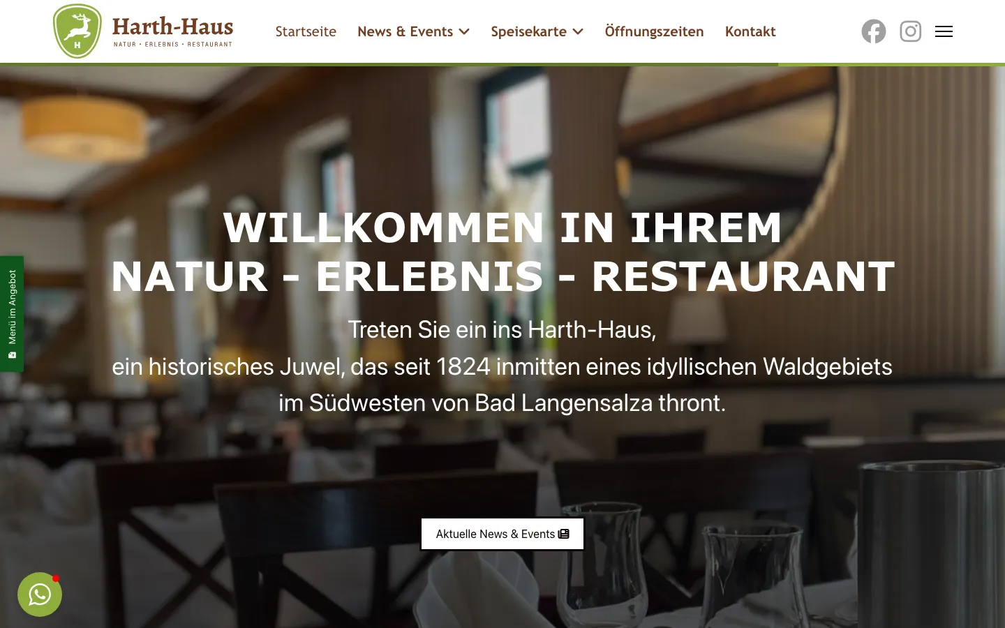 Screenshot der Website Harth Haus