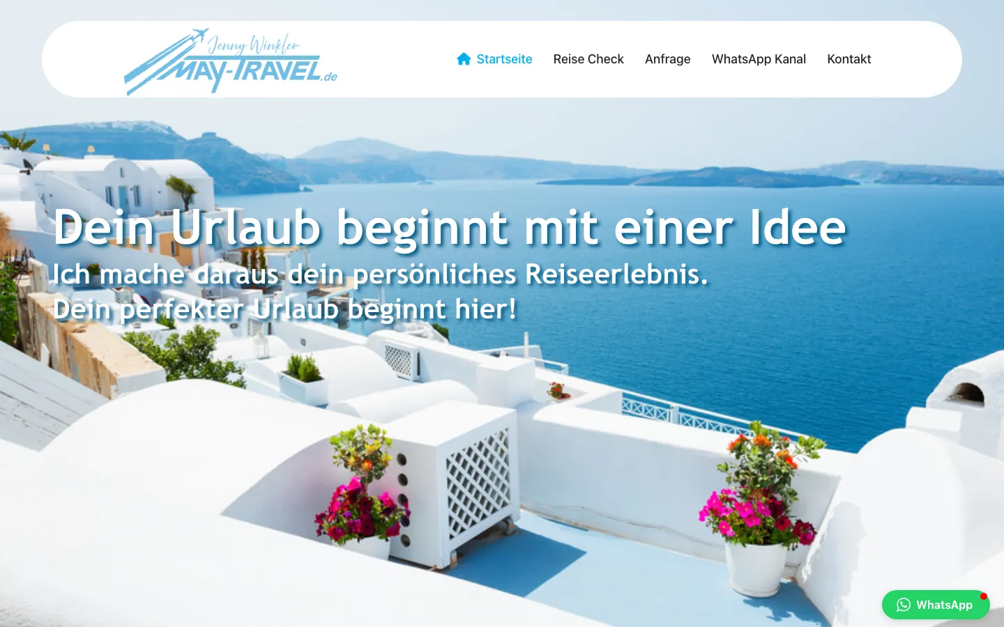 Screenshot der Website May Travel