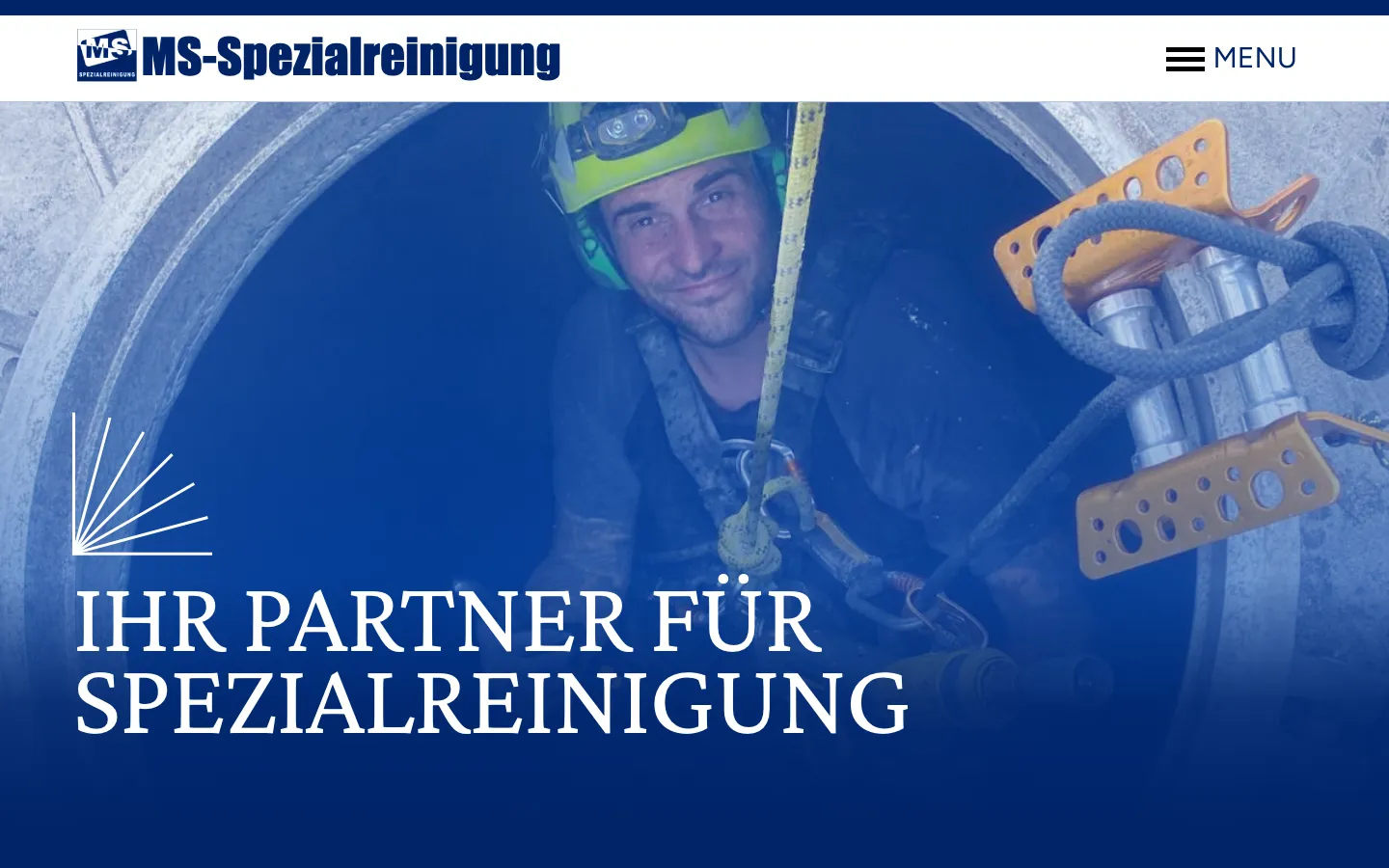 Screenshot der Website MS Spezialreinigung