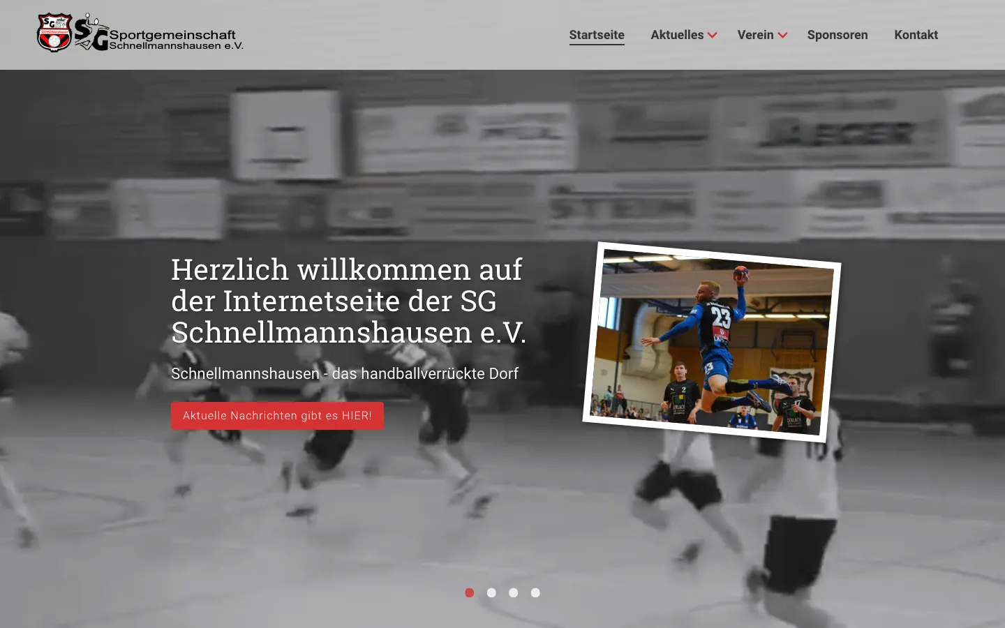 Screenshot der Website SG Schnellmannshausen