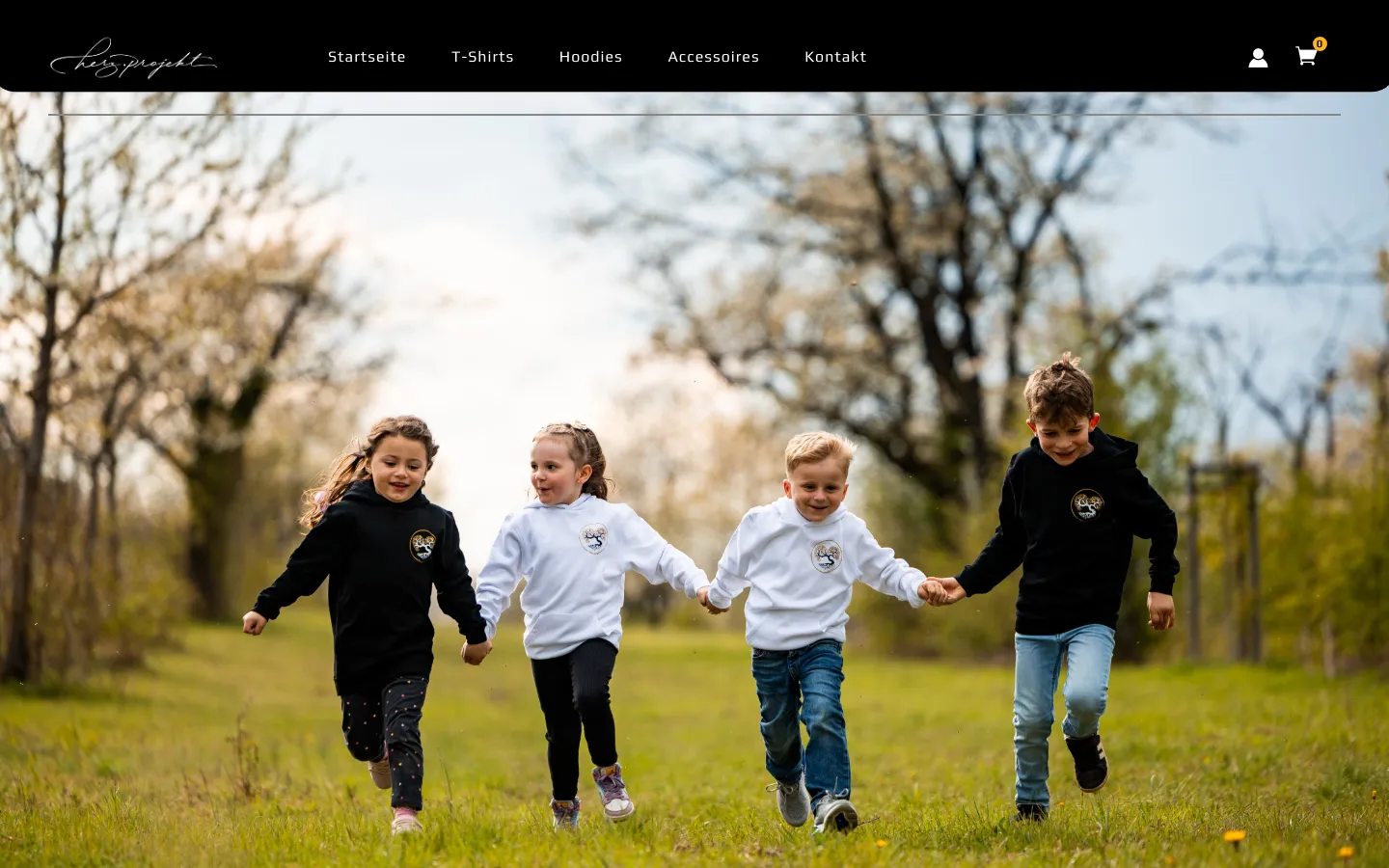 Screenshot der Website Herz-Projekt Shop